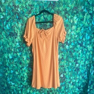 Vibe Sportswear - Mustard Yellow Eyelet Dress (curvy size)